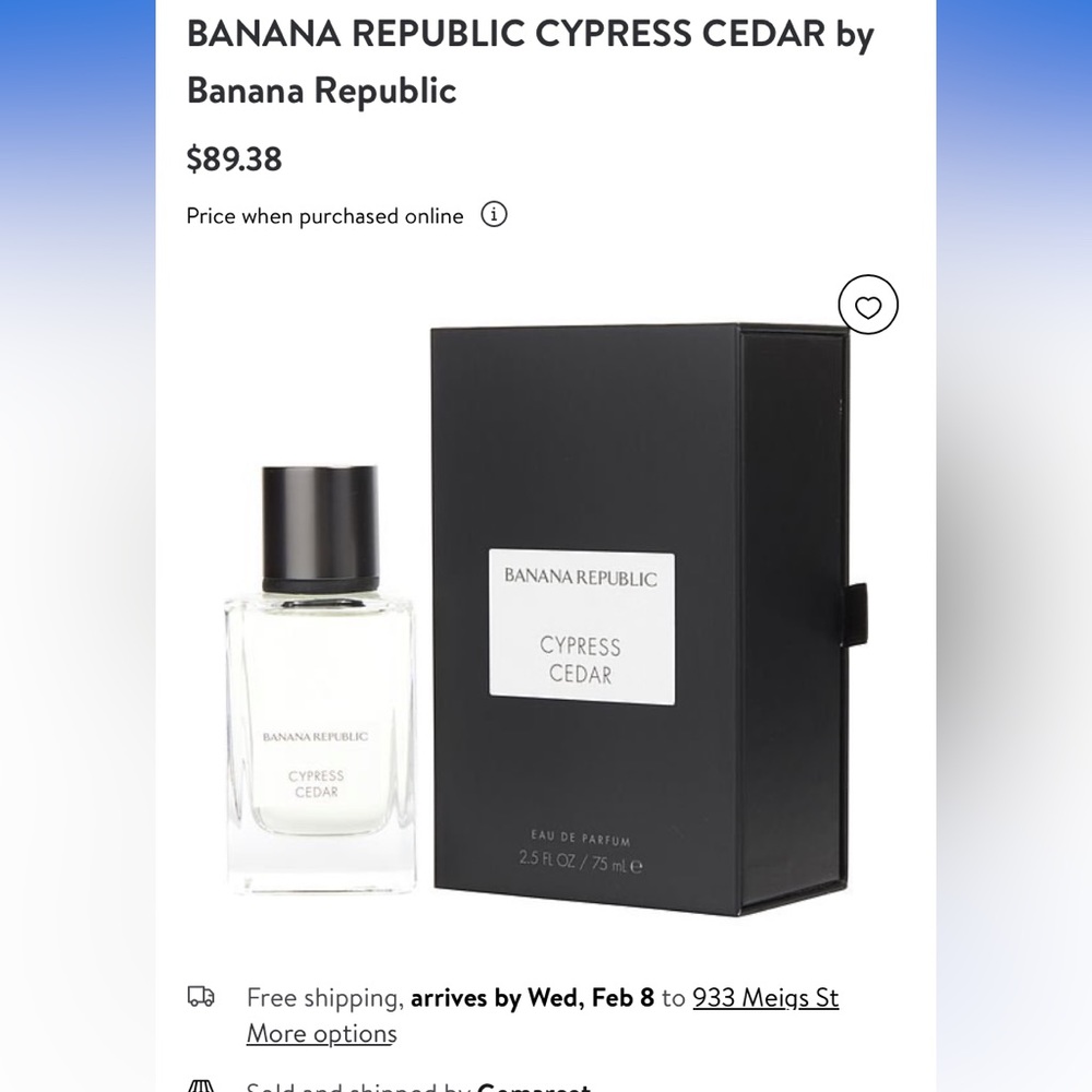 Banana Republic cypress‎ cedar way de parfum. New with tags in box with plastic